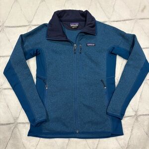 Patagonia Women’s Small Performance Better Sweater Hoody Blue Full Zip Outdoor